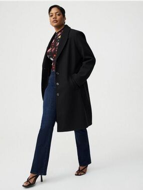 Faux Melton Trench Coat